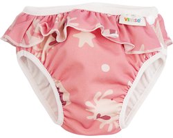 Vimse Pink Whale - Wasbare Zwemluier - XL - Met roesjes - Waterdicht - Baby Zwemluier - Herbruikbaar