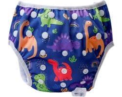 Wasbare Luier - Zwemluier - Baby - Nachtluier - 0 tot 2 jaar - 4,5 tot 18 kilo - Blauw - Dino