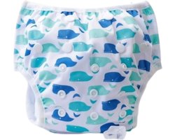 Wasbare Luier - Zwemluier - Baby - Nachtluier - 0 tot 2 jaar - 4,5 tot 18 kilo - Blauw - Walvis