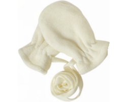 Baby Fleece Wantjes Kind met Koord - Wit/ Crème - 3-18 mnd