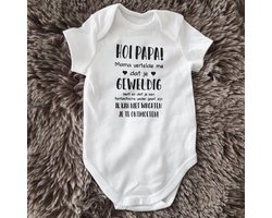 baby rompertje met tekst bekendmaking aankondiging zwangerschap zwanger in verwachting Hoi papa, mama vertelde me dat je geweldig bent en dat je een geweldige vader wordt. .. ontmoeten korte mouw maat 56 Cadeau voor de liefste aanstaande Vaderdag