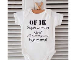 Baby Rompertje  met tekst Je bedoelt gewoon mijn mama ! | korte mouw | wit | maat 62/68 | verjaardag vrouw cadeau voor kraamcadeau moeder - kraamgeschenk zwangerschap aankondiging mama's liefste worden voor verjaardag I love allerliefste kind