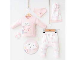 Babysetje 5-delig - Newborn kleding set/meisje - kraamcadeau - babykleding - babykleertjes