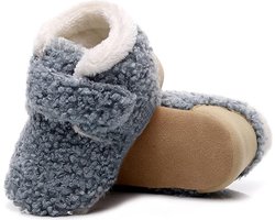 Steppies Babyslofjes met Antislipzolen - Blauw - Maat 20-21 (12-18 maanden, 13 cm) - Zachte Pluche Slofjes