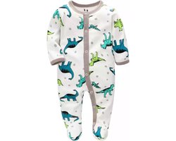 BonBini's® Baby boxpakje - rompertje - dinosaurus - Green White - 68-70 - 3-6 maanden - Dino