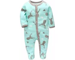 BonBini's® Baby boxpakje - rompertje - Scandinavian Deer - Ice green - 68-70 - 3 tot 6 maanden