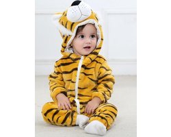 Budino Baby Romper Pyjama Onesie Tijger - Bruin - maat 90