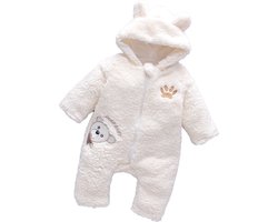 Budino Luxe Baby Romper Pyjama Onesie Dear Beer Dier - Wit - 3 mnd