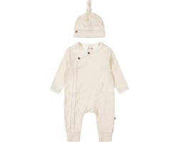 Dirkje - 1 pce babypakje met mutsje - organic cotton - Gebroken wit - Maat 50