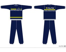 Fun2Wear - Pyjama Kids Politie Uniform | navy blauw meisjes jongens - Katoen - Maat 128