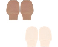 Jikkies® - Krabwantjes - Krabben - Anti Krabben - Newborn - 2 Paar - 0-6 maanden - Baby - 1x Beige & 1x Taupe