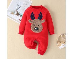 Kerst baby kleding - Kerstkleding baby - Kerst baby kleertjes - Kersttrui - Stijlvol, Zacht en Warm- Rood - Maat 62/68 (2-6 maanden)