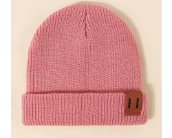 Little koekies - stoere wintermuts roze - koud - winter - kraamcadeau - 0-2 jaar - meisje