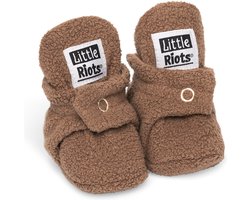 Little Riots - Babyslofjes - Fleece Original - Brownie - 3-6 Maanden (10cm) - Schoenmaat 16-17