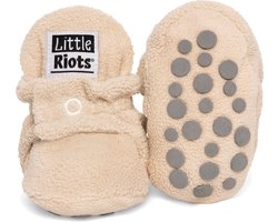 Little Riots - Babyslofjes - Fleece Stepper - Soft Beige - 12-18 Maanden (13cm) - Schoenmaat 20-21