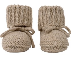 Lodger Baby Slofjes Gebreid 0-6M Beige 100% Katoen Slipper Knit