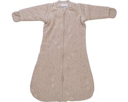 Lodger - Slaapzak lange mouw newborn - afritsbaar - kan in autostoel - beige - 62cm