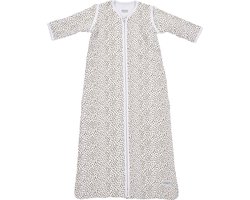 Meyco Baby Cheetah baby slaapzak met afritsbare mouwen - taupe - 110cm - 2.5 TOG