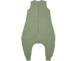 Meyco Baby Uni baby winter slaapoverall jumper - pre-washed hydrofiel - olive green - 104cm