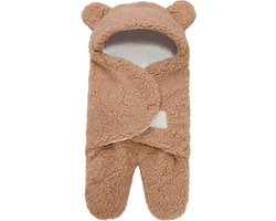 MINIIYOU - Teddy Babyslaapzak - Bruin - Lente/ Herfst - Inbakerdoek Baby - Maat 62/68