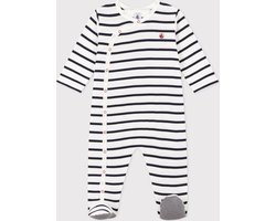 Petit Bateau Gestreepte babypyjama van ribstof Unisex Boxpak - Blauw - Maat 74