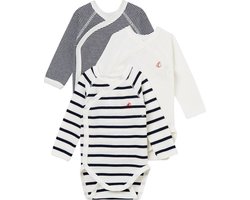 Petit Bateau Trio van babyrompertjes met lange mouwen Unisex Rompertje - Maat 62