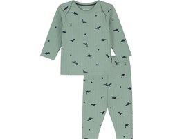 Prénatal baby pyjama dino - Jongens Kleding - Midgreen - Maat 62