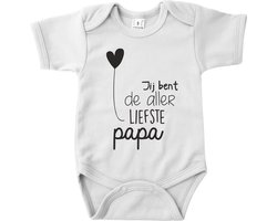 Romper Papa - Jij bent de allerliefste Papa - Romper Wit - Maat 68 - Rompertje Papa - Vaderdag Cadeau