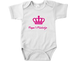 Romper Papa - Papa's Prinsesje - Romper Wit - Maat 56 - Rompertje Papa - Vaderdag Cadeau