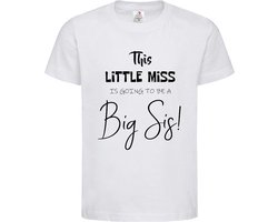 Shirt Aankondiging zwangerschap This little miss is going to be a Big Sis | korte mouw | Wit/zwart | maat 86/92 zwangerschap aankondiging bekendmaking Baby big sis sister Grote Zus