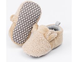 Steppies Babyslofjes Antislip Fleece - Warme slofjes voor je baby - Beige - Maat 15-16 (0-3 maanden, 10 cm)