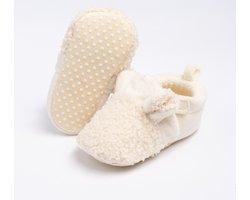 Steppies Babyslofjes Antislip Fleece - Warme slofjes voor je baby - Ivory - Maat 20-21 (12-18 maanden, 13 cm)