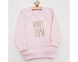 Sweater trui voor kind baby - Big Sister - Maat 86 roze - Ik word grote zus - Zwanger - Geboorte - Gezinsuitbreiding - Aankondiging - Cadeau - Zwangerschap aankondiging - Girl