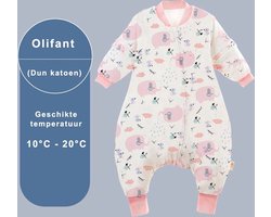 Winter Baby Slaapzak met Benen - Olifant - Roze - 3.5 TOG - baby height 100-110cm - Lange mouwen - Afneembare Mouw - Jumpsuit - Pajamas - Meisjes - Kinderen - 3 jaar - Gift - Cadeau