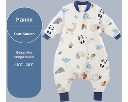 Winter Baby Slaapzak met Benen - Panda - Blauw - 3.5 TOG - baby height 100-110cm - Lange mouwen - Afneembare Mouw - Jumpsuit - Pajamas - Meisjes - Kinderen - 3 jaar - Gift - Cadeau