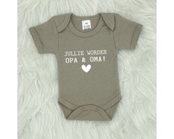 Zwangerschap aankondiging rompertje - Jullie worden OPA EN OMA! - Beige - Geboorte - Grootouders - Zwanger - Pregnancy announcement - Pregnant - Romper - In verwachting - Baby op komst