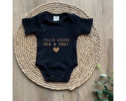 Zwangerschap aankondiging rompertje - Jullie worden OPA EN OMA! - Zwart met goud - Geboorte - Grootouders - Zwanger - Pregnancy announcement - Pregnant - Romper - In verwachting - Baby op komst