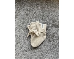 Adalletti Merino wol booties Warm beige | Merino slofjes | Merino sokken | baby | baby slofjes