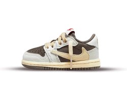 Air Jordan 1 Low Travis Scott 'Reverse Mocha' (TD) - maat EU19.5 - DO5441162 - bruin - beige - wit - kinderschoenen - sneakers laag