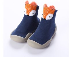 Anti-Slip babyschoentjes - Soksloffen - Eerste Loopschoentjes van Baby-Slofje - Blauw Vos maat 22/23