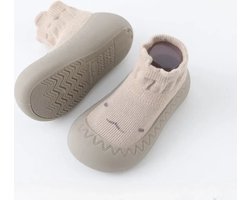 Anti-slip babyschoentjes - Soksloffen - Eerste loopschoentjes van Baby-Slofje - Cutie zand maat 21