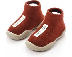 Anti-slip schoenen voor kinderen - Sloffen van Baby-slofje - Herfst - Winter - Donkerrood maat 18/19