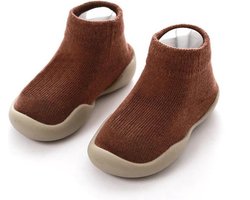 Antislip baby schoentjes - eerste loopschoentjes - schoenmaat 22-23 - 18-24 maanden (14cm) - mocca bruin - Completebabyuitzet