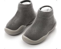 Antislip baby schoentjes - maat 22/23 - 14 cm - Grijs