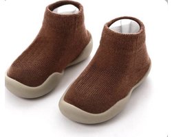 Antislip baby schoentjes - maat 22/23 - 14 cm - Mocca