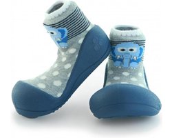 Attipas ZOO blauw babyschoenen, ergonomische Baby slippers, slofjes maat 19 , 3-6 maanden