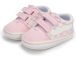 Baby schoentjes - babysneakers van Completebabyuitzet - klittenband met veter - Schoenmaat 18-19 – 0-6 maanden (11cm) - Roze