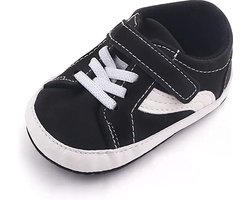 Baby schoentjes - babysneakers van Completebabyuitzet - klittenband met veter - Schoenmaat 20-21 - 12-18 maanden - (13cm) - zwart