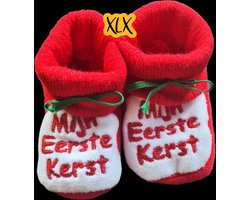 Baby slofjes met tekst: mijn eerste kerst, Newborn sloffen, Kerst sokjes, Kerst slofjes, XLX®, baby sloffen, Kerstcadeau, Babyshower