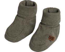 Baby's Only Slofjes Melange - Khaki - 3-6 mnd - 100% ecologisch katoen - GOTS